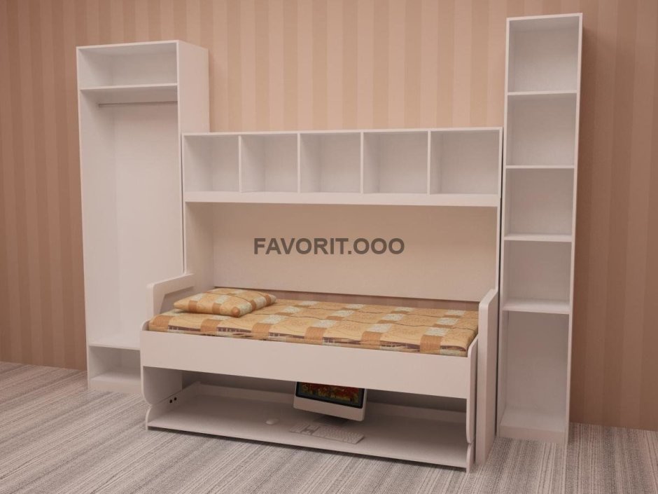 Кровать со столом и шкафом