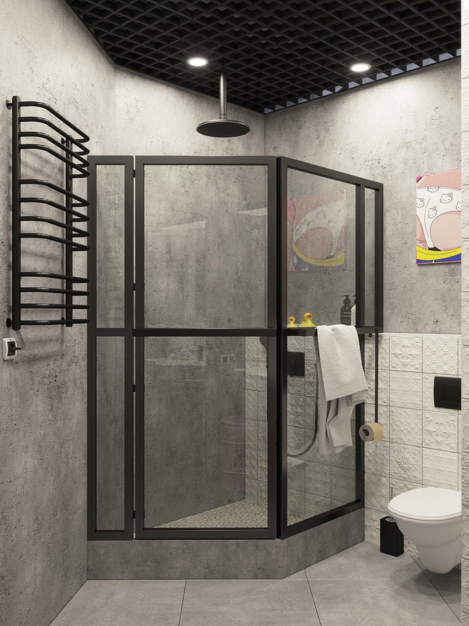 Ширма душевая VITARTA Loft 80x120x190см