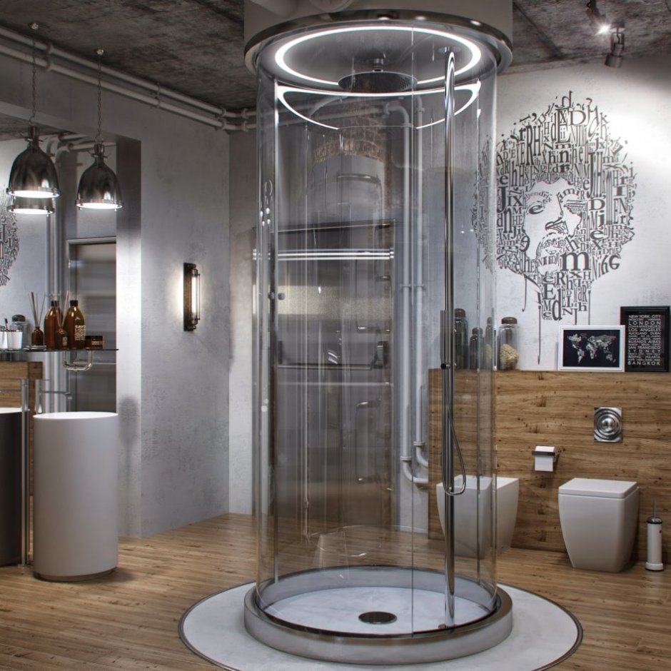 Душевая лофт гармошка