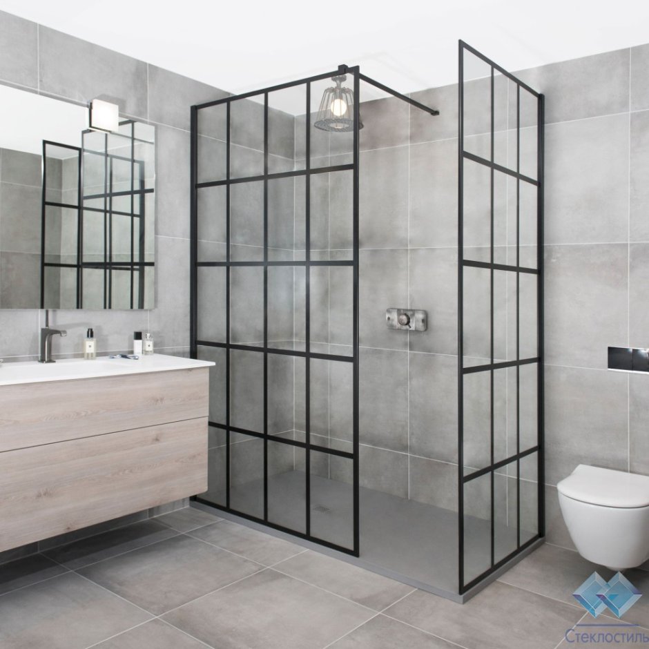 Душевая перегородка в стиле лофт