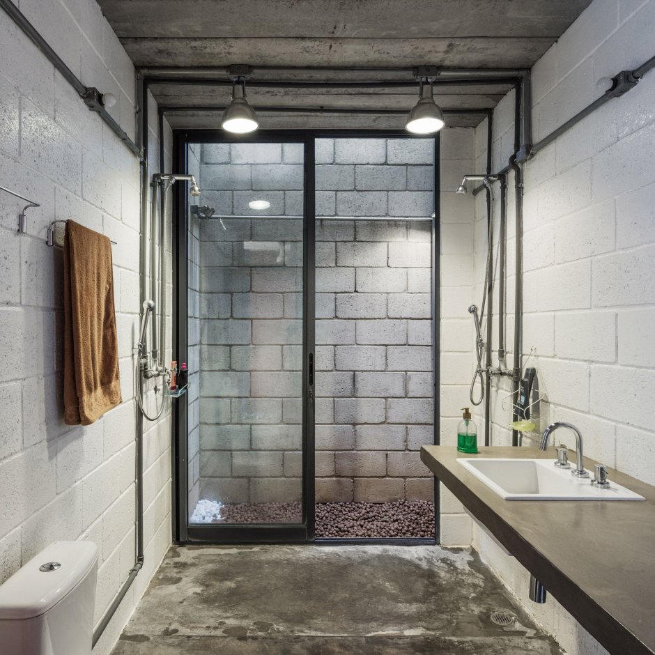 Душевая в стиле лофт