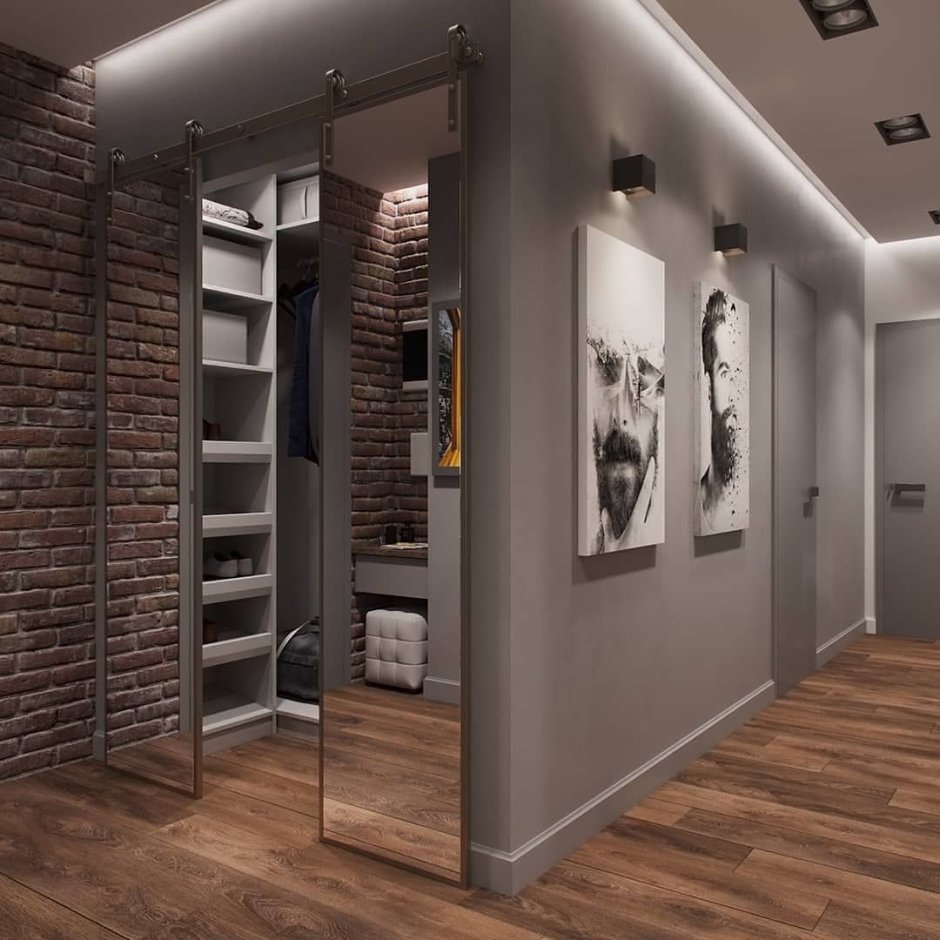 Прихожая в стиле лофт