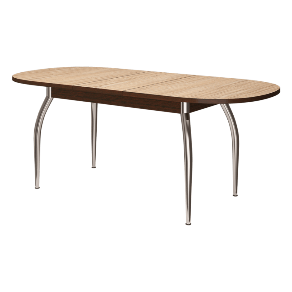 Стол раздвиж. Овальный 1180(1480)*690мм, ПФ-130 сахара (опоры брифинг хром)