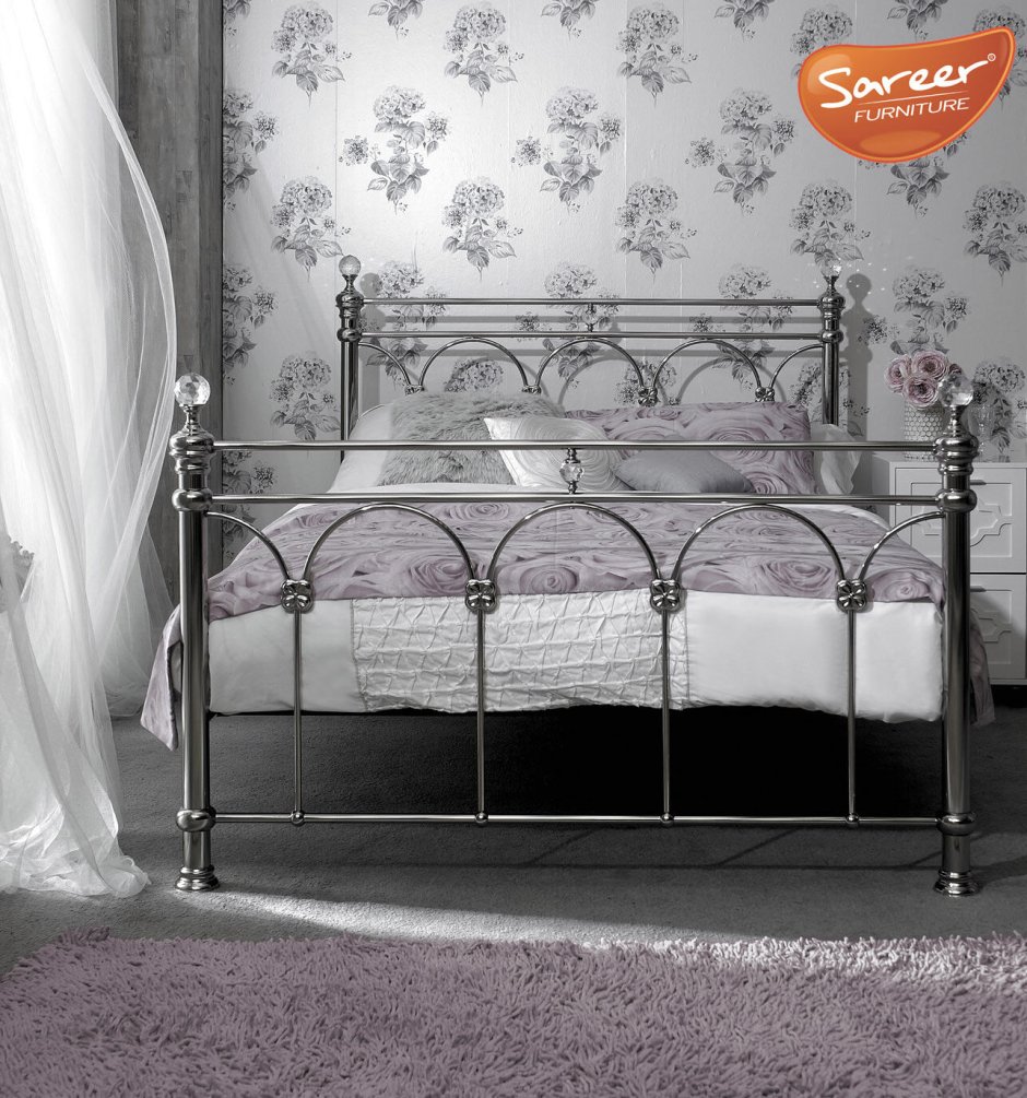 Кровать металлическая никелированная