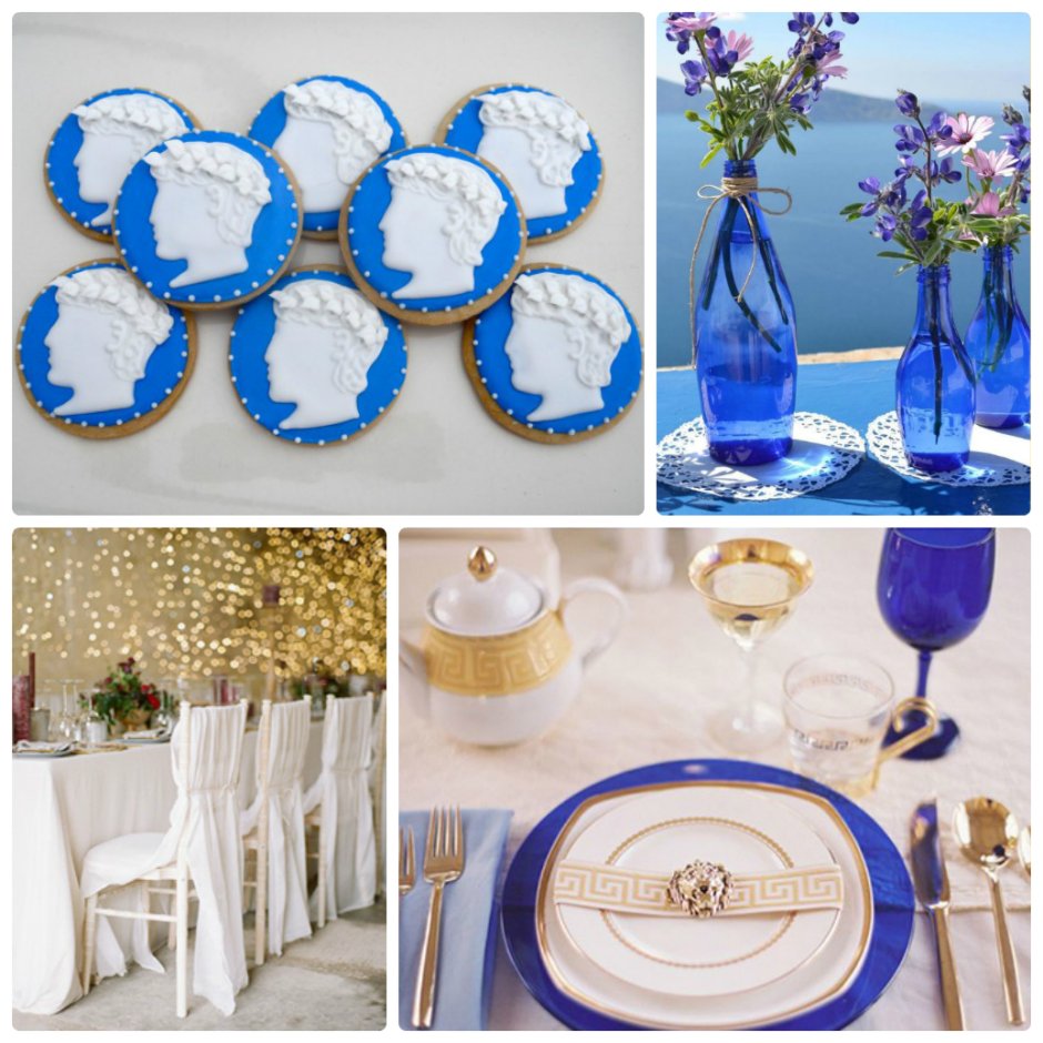 Украшение стола в греческом стиле