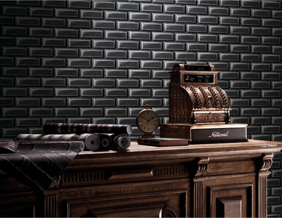 Панель черный кирпич в интерьере