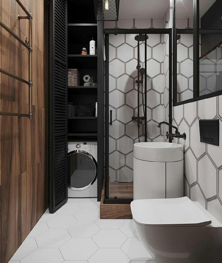 Ванная комната с душем и туалетом и с душевой