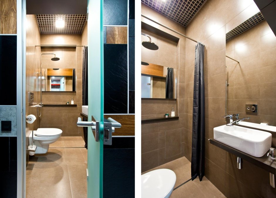 Санузел в стиле лофт 4м2