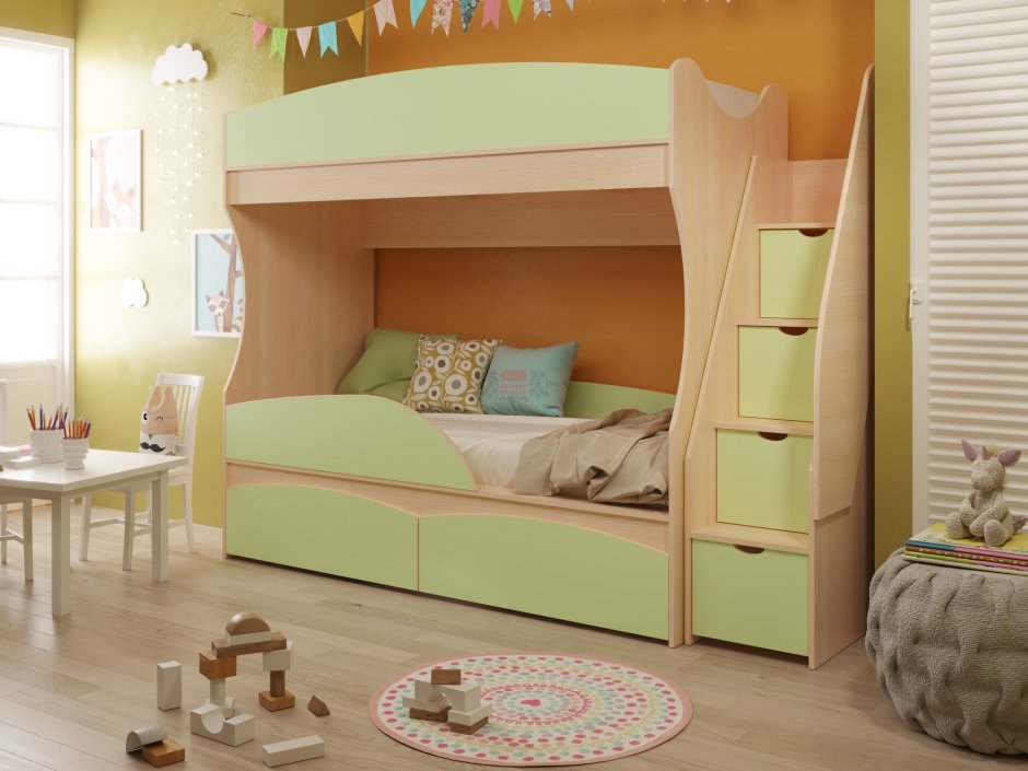 Двухъярусная кровать для детей трансформер