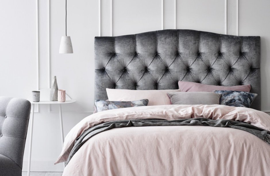 Каретная стяжка кровать с изголовьем