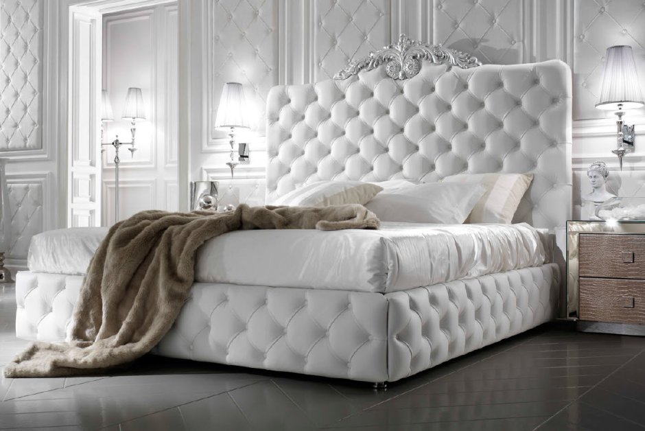 Кровати с круглыми мягкими спинками