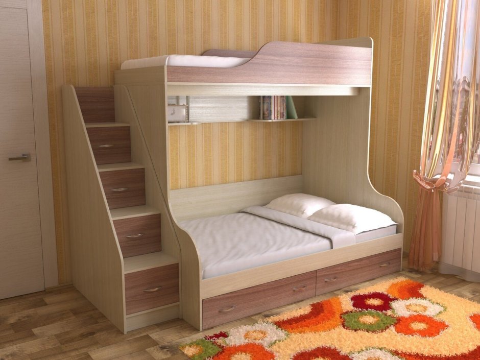 Трехэтажная кровать для детей