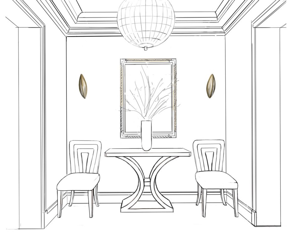 Интерьерные скетчи маркерами