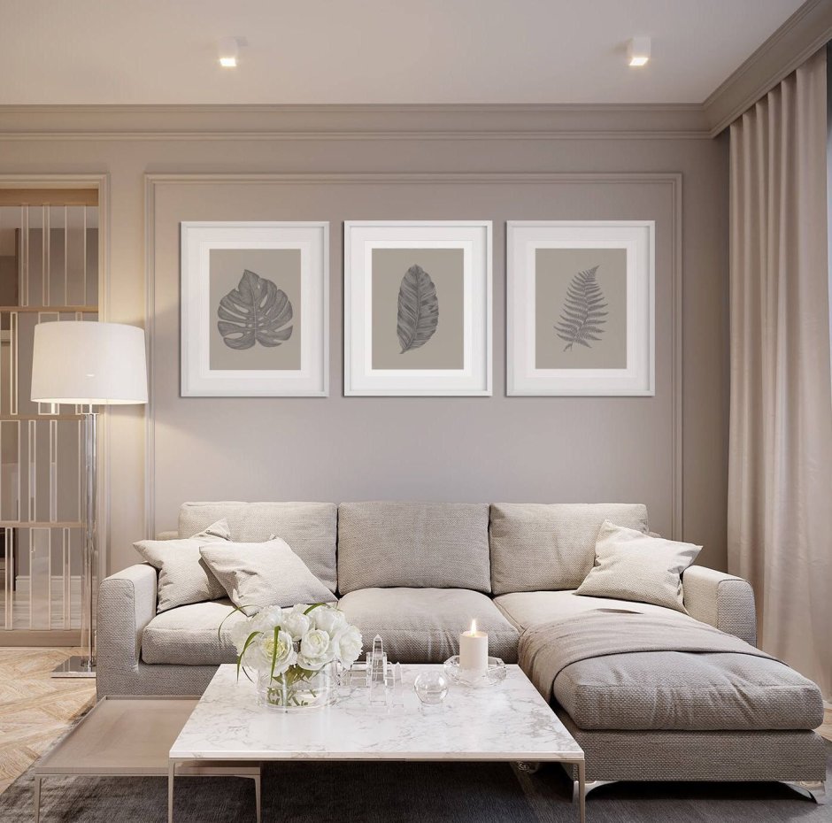 Гостиная в пастельных тонах