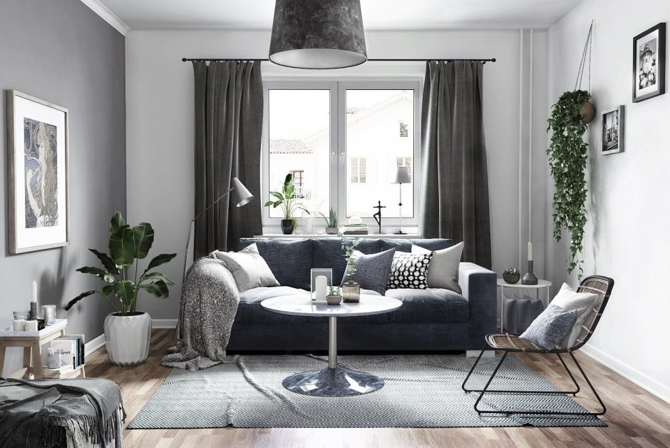 Гостиная с диваном и креслами