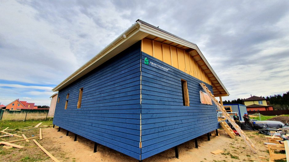 Монтаж скандинавской фасадной доски на каркасный дом