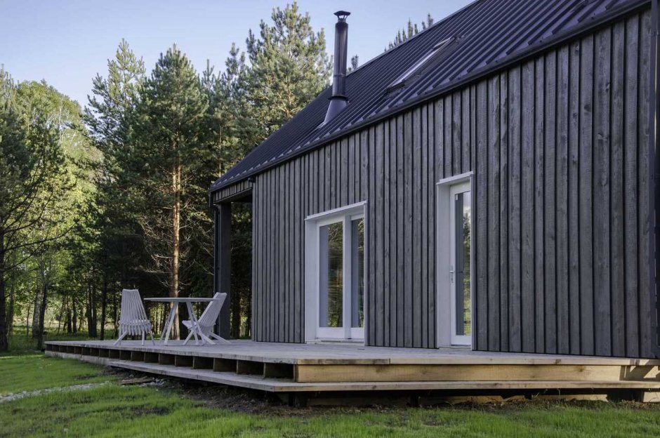 Реечный фасад термодерево