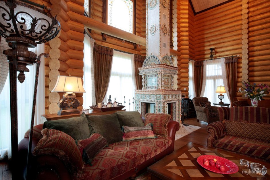 Интерьер бревенчатого дома Берендеево царство