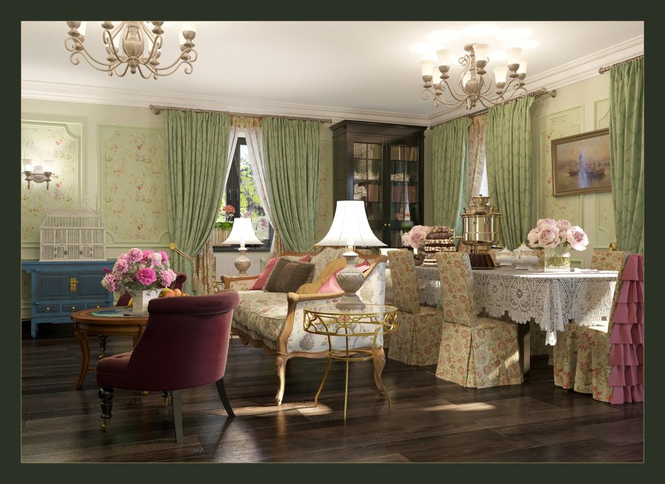 Гостиная в классическом русском стиле