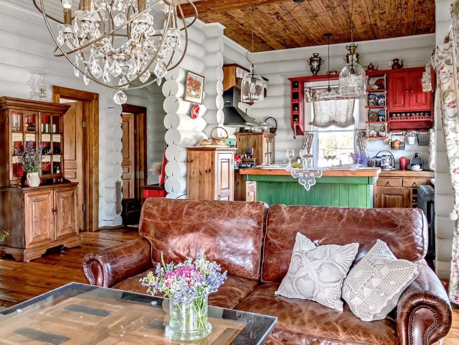 Интерьер бревенчатого дома Берендеево царство