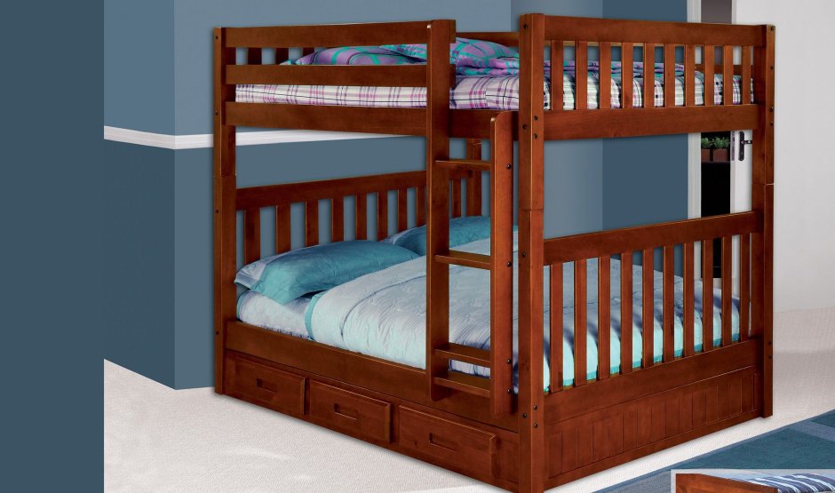 Кровать детская двухъярусная массив (трансформер) ольха