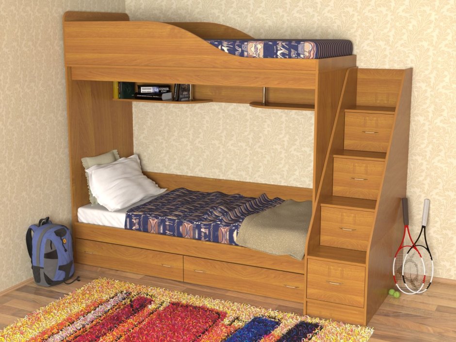 Кровать двухъярусная Фрея-3 (f3) массив карельской сосны