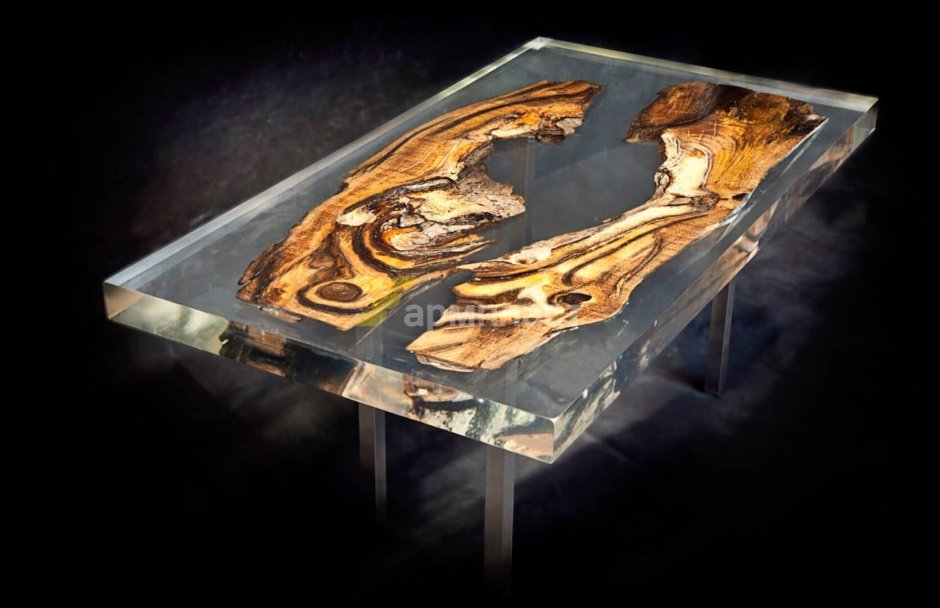 Дерево и эпоксидная смола мебель