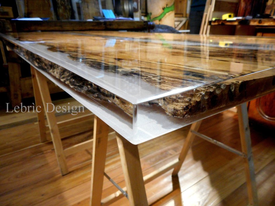 Стол икеа с эпоксидной смолой