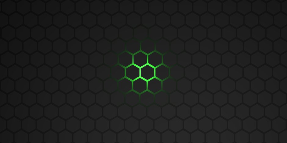 Зеленые соты на черном фоне