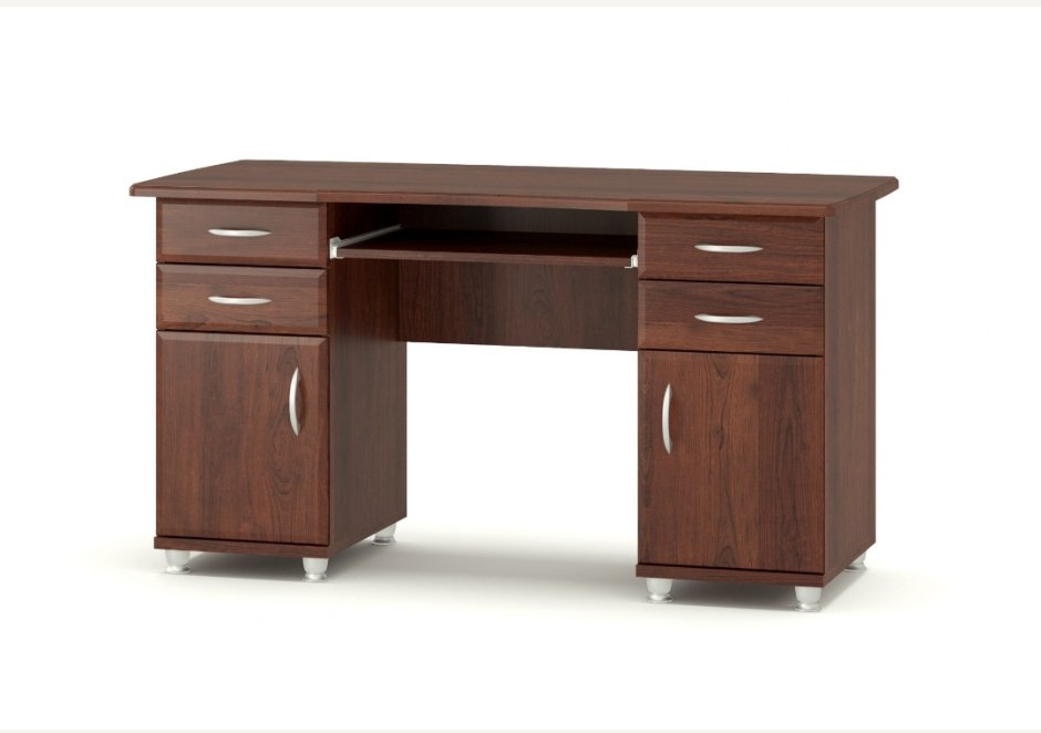 Стол письменный 2х тумбовый (венге/дуб Линдберг)(Кол.уп.=3)