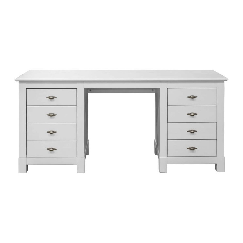 Стол письменный Рауна 2-х тумбовый (белый воск - УКВ)