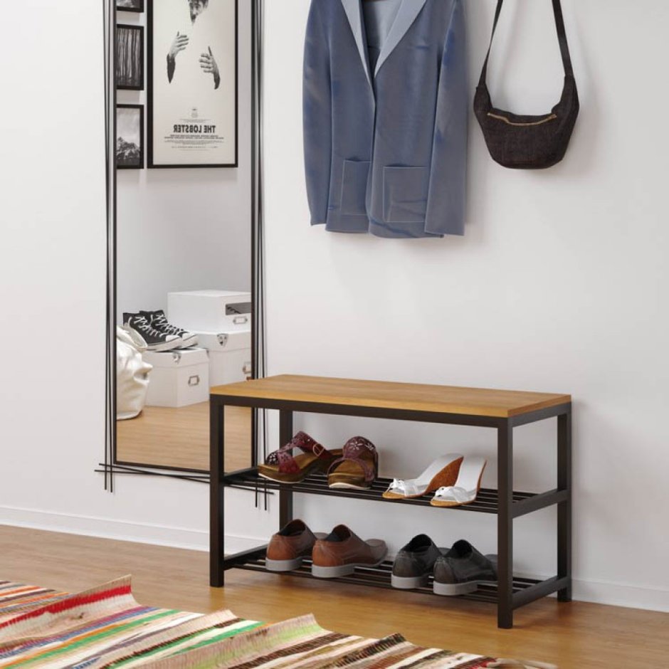 Коридор полка для обуви в стиле лофт