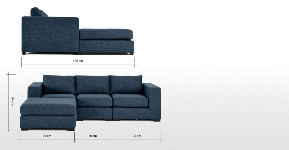 Диван с отдельной приставной оттоманкой