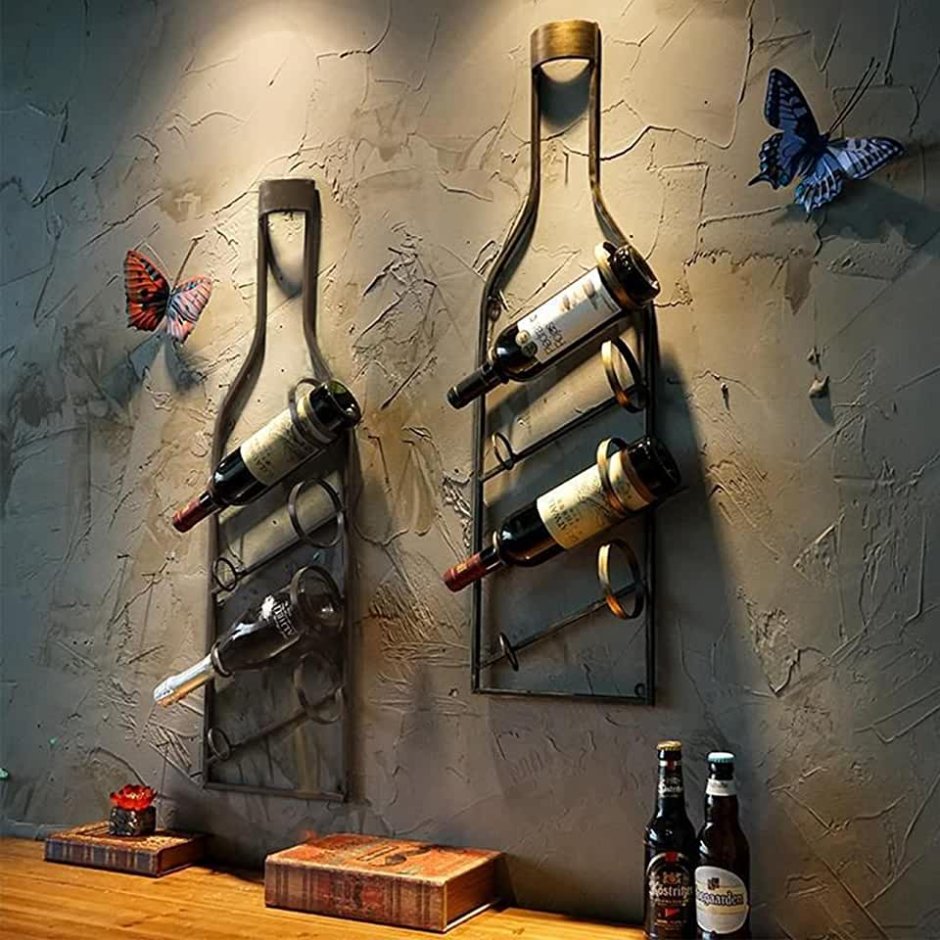 Бутылочница и бар в стиле лофт