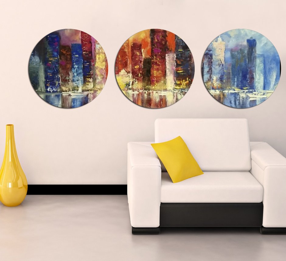 Круглые картины для интерьера