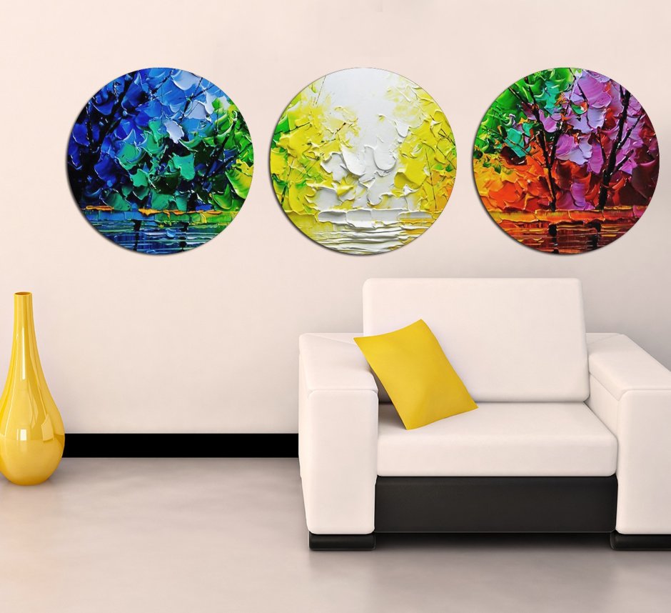 Круглые картины для интерьера