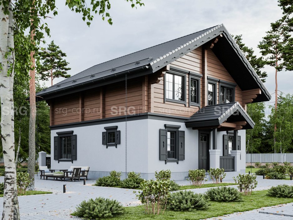 Внешняя отделка домов из газобетона в скандинавском стиле