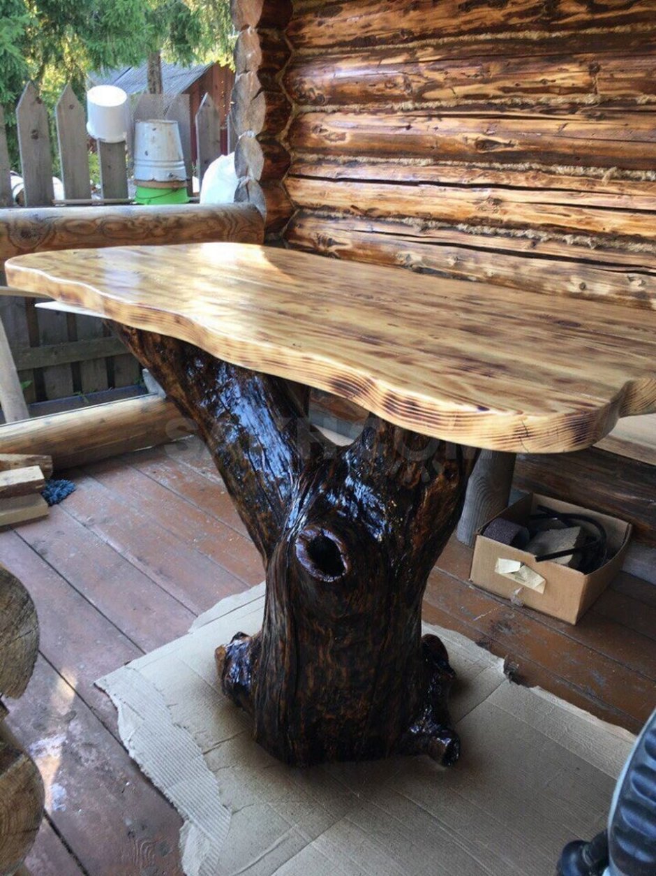 Кухонная столешница из слэба дерева