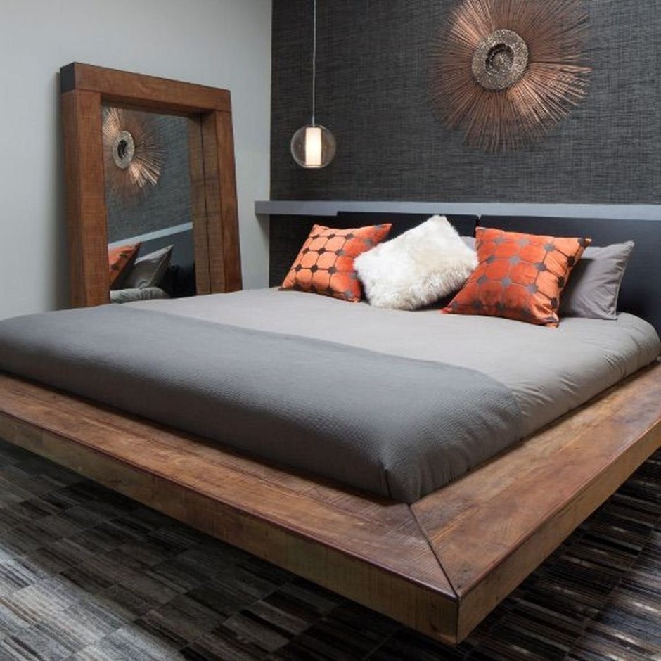 Кровать в стиле лофт из дерева
