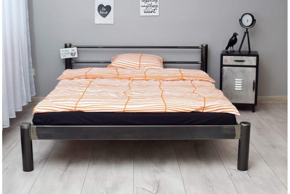 Металлическая кровать стиль лофт ЛК-1гексима