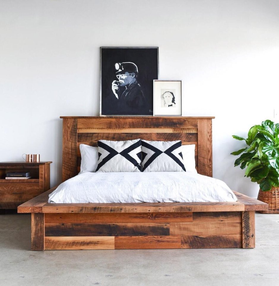 Дизайнерские кровати из массива дерева в стиле лофт