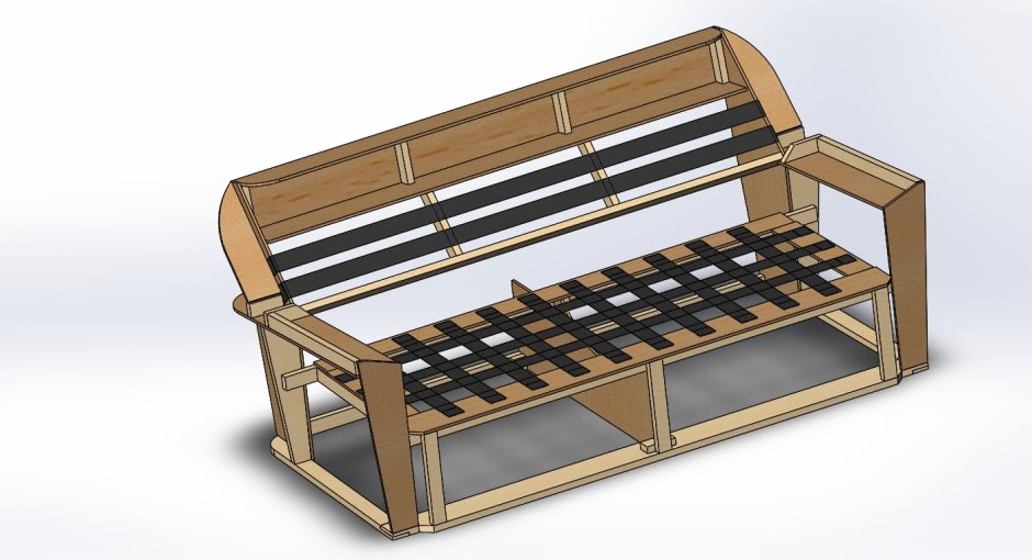 Кушетка на деревянном каркасе