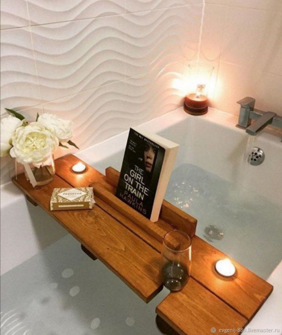 Полка на ванну деревянная