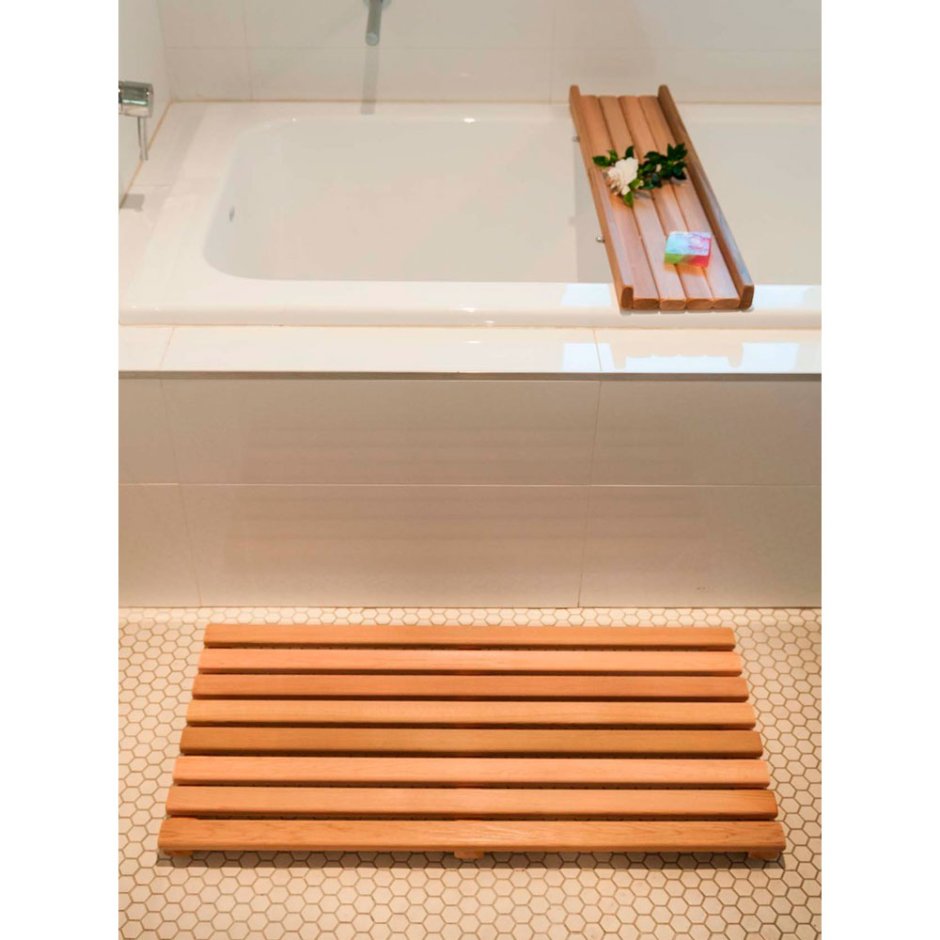 Полка на ванну деревянная