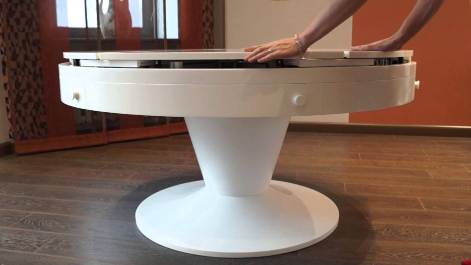 Круглый журнальный столик трансформер