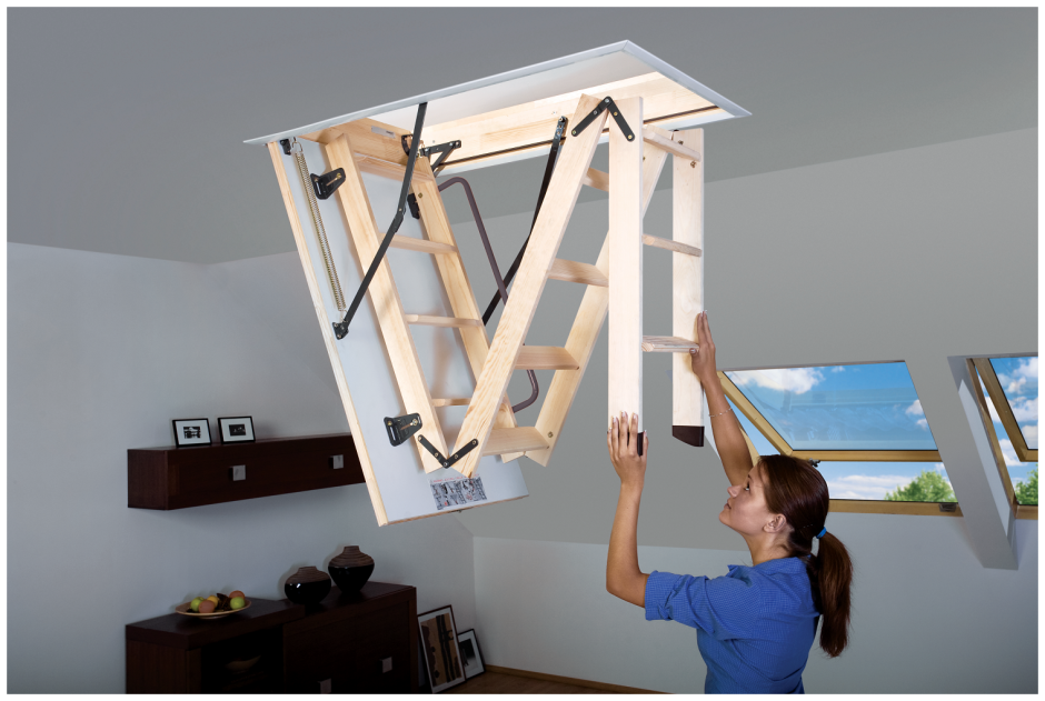 Приставная лестница на чердак