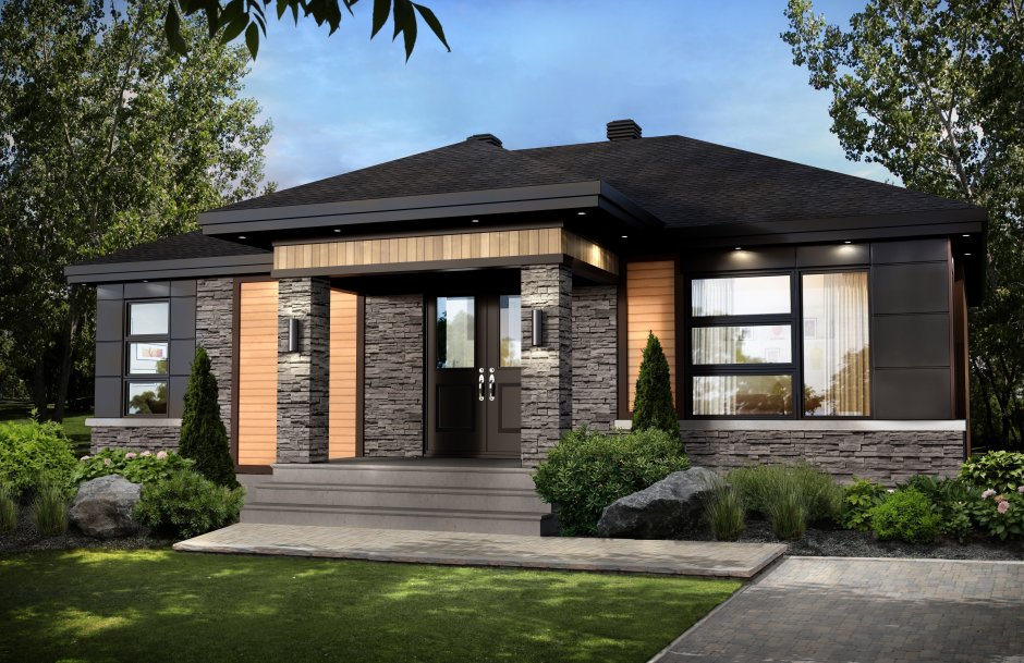 Современный одноэтажный дом