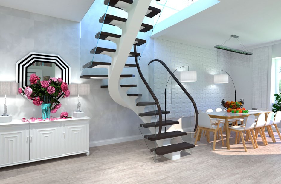 Кухонный гарнитур под лестницей