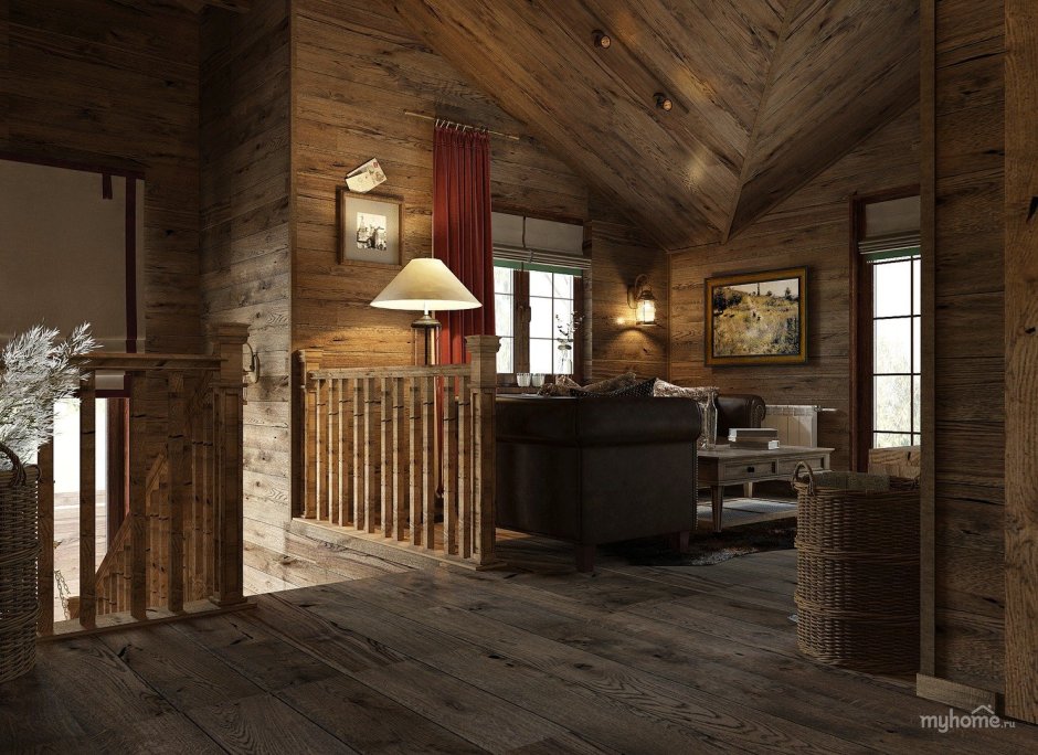 Спальня в стиле Шале в горах