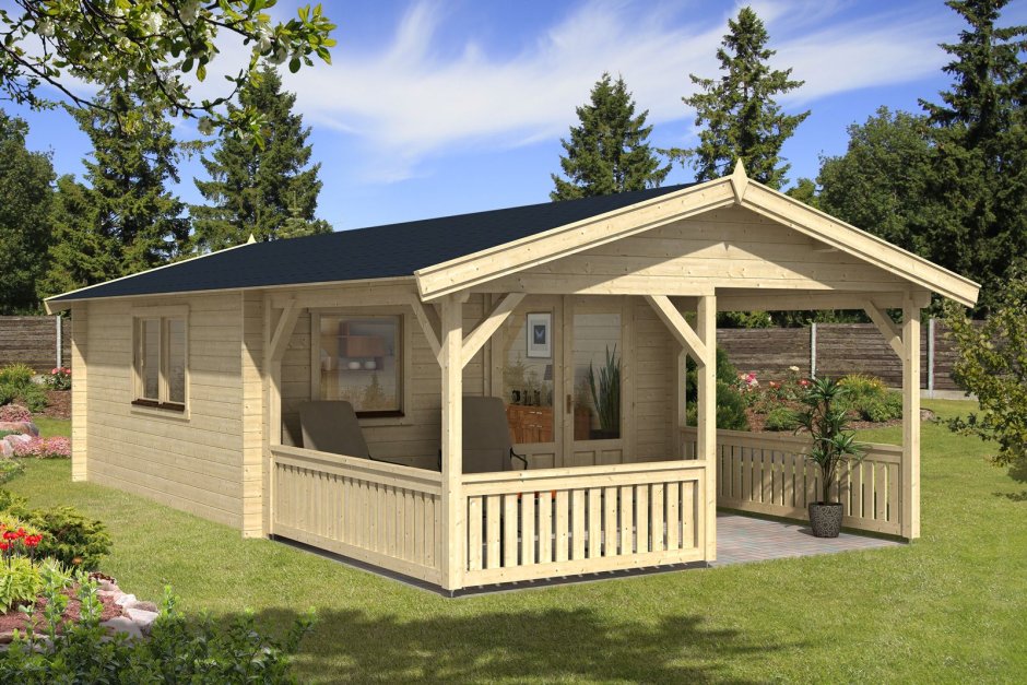 Одноэтажный дом с террасой 80кв